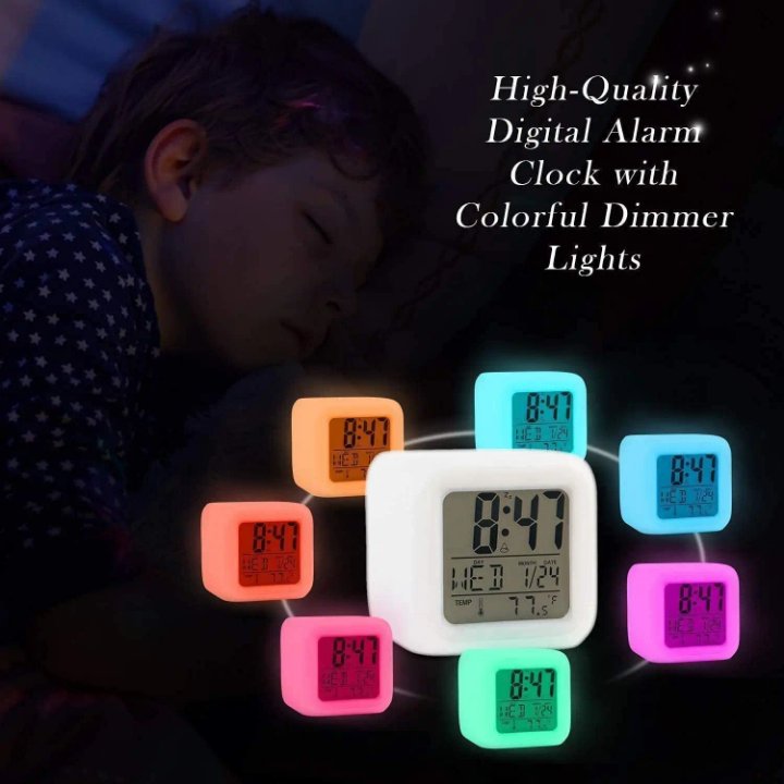 ✨ Réveil Électronique Enfant avec Veilleuse 7 Couleurs ✨ - Photo 2