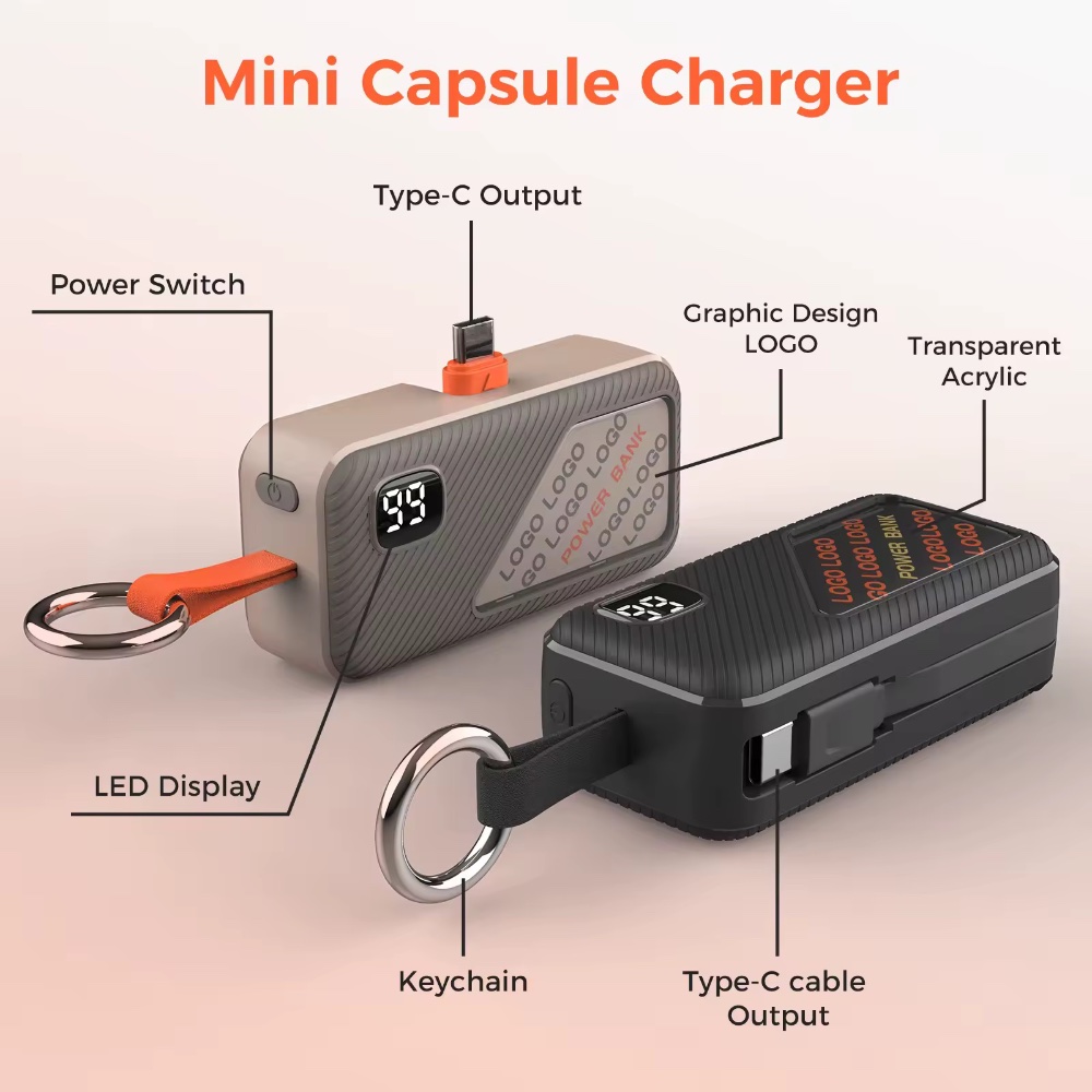 Power Banks 🔋 Mini Capsule Charger 4000 mAh - Photo 3