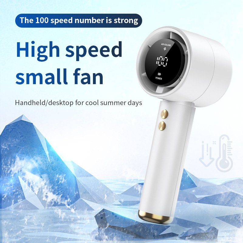 Mini ventilateur portable USB N68 — 100 vitesses, écran LED