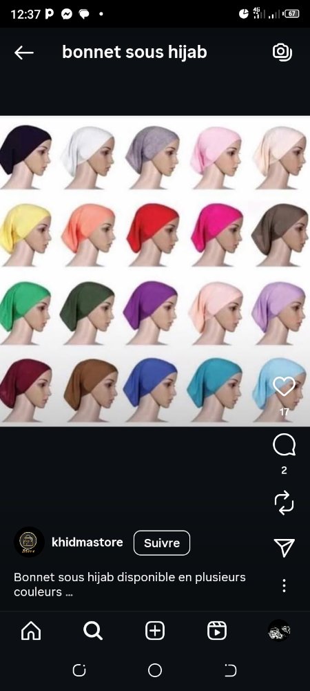Bonnet sous hijab 