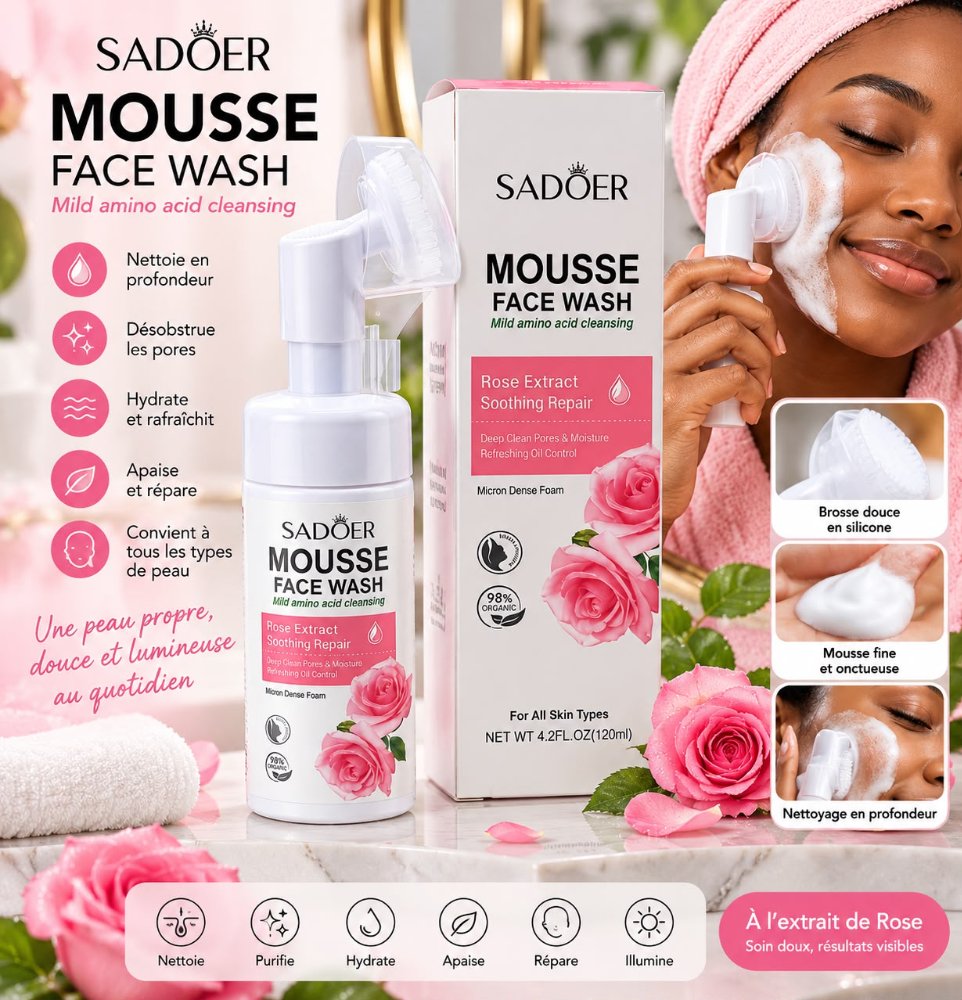 Mousse nettoyant visage exfoliant 