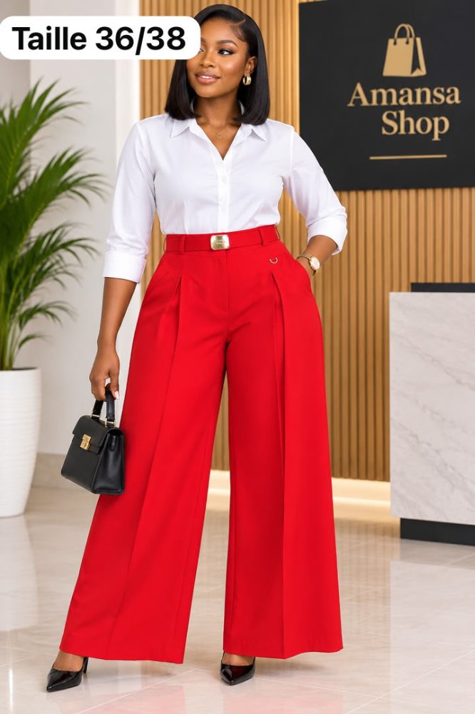Pantalon large style palazzo