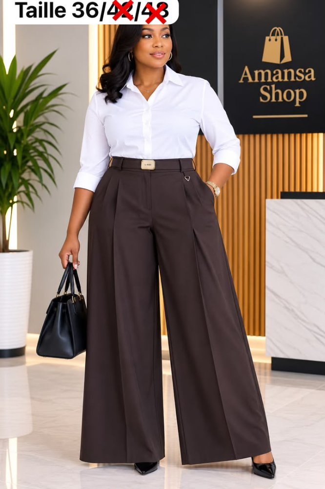 Pantalon large style palazzo
