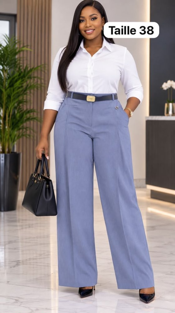 Pantalon large style palazzo